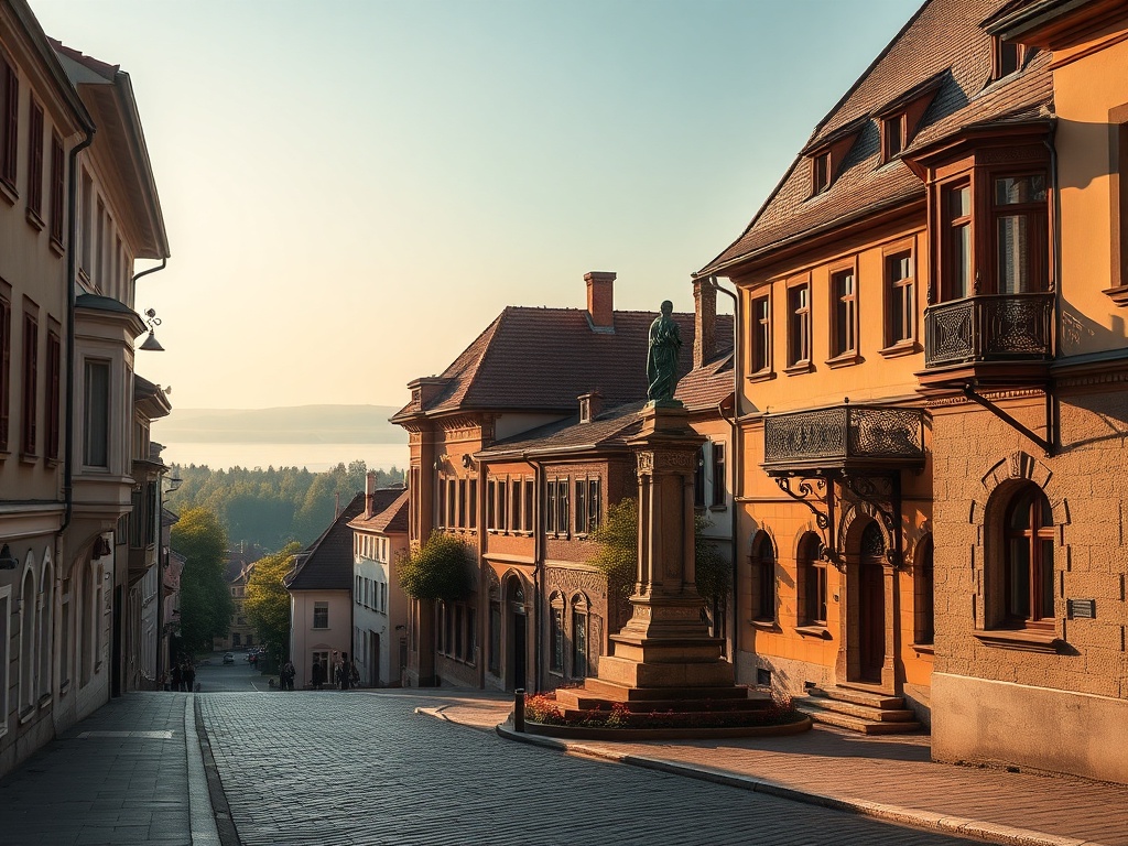 Widok na centrum Bartoszyce, typowe polskie miasto powiatowe z przełomu XX i XXI wieku