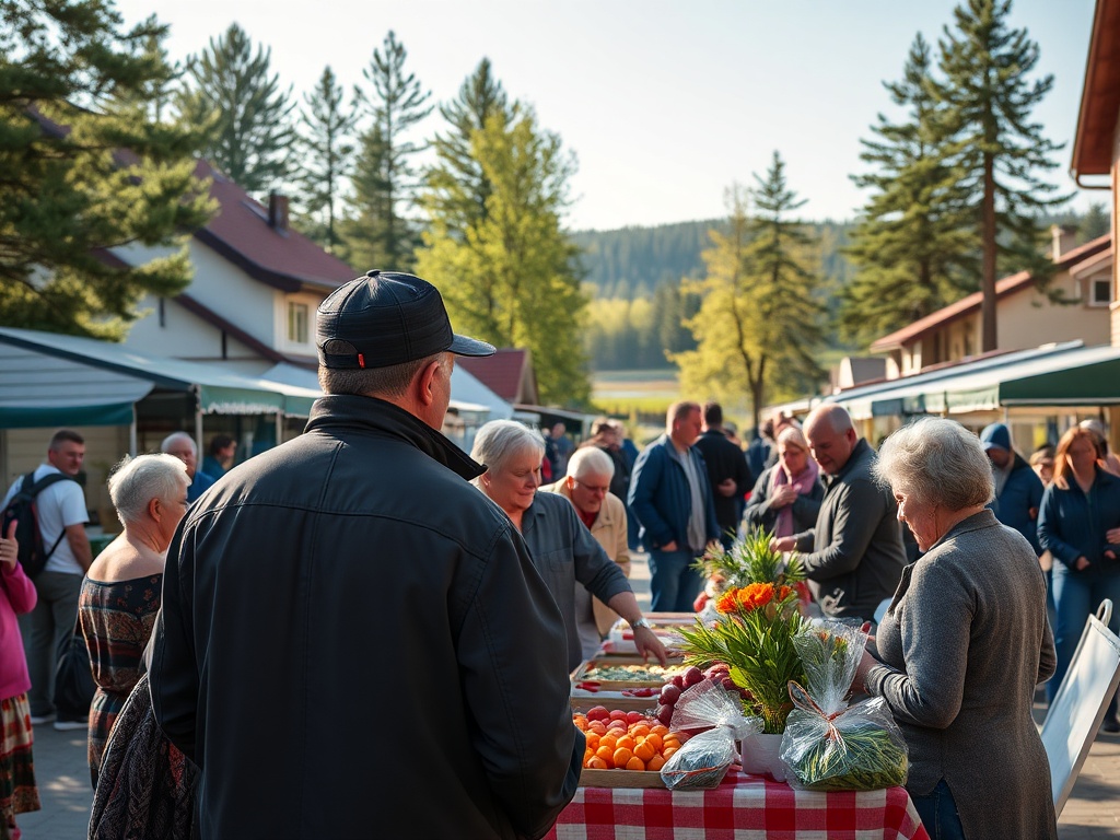Mieszkańcy Bartoszyc świętujący majówkę w parku miejskim, cieszący się wiosenną pogodą i wspólną zabawą.